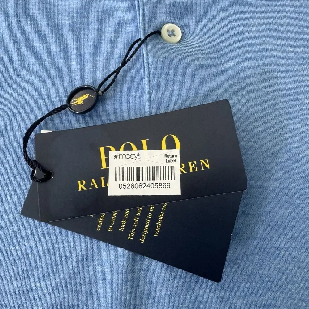 Polo Ralph Lauren Polo Shirt Men Large Blue Classic Fit Pony Logo Short Sleeve
